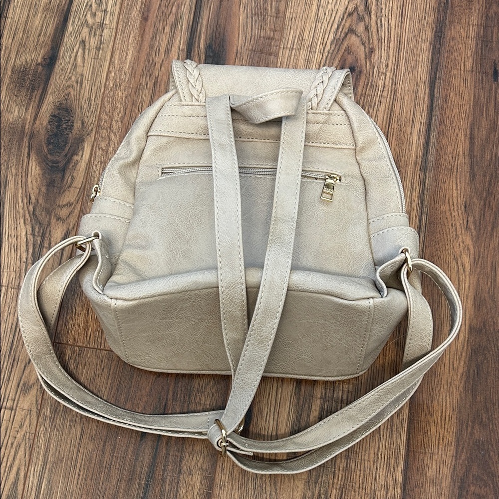 Like new Boho Chic Beige Backpack with Braided Accents - Picture 4 of 4